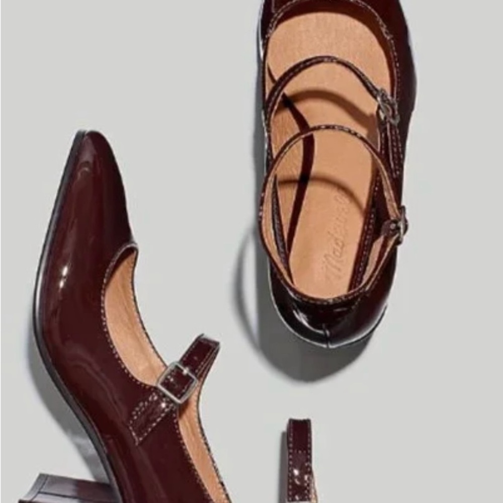 Madewell Maddie Mary Jane Heels in Cabernet